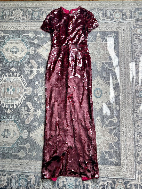 Roland Mouret Dresses & Skirts - Roland Mouret Burgundy Sequin Maxi Dress Size 4 Like New